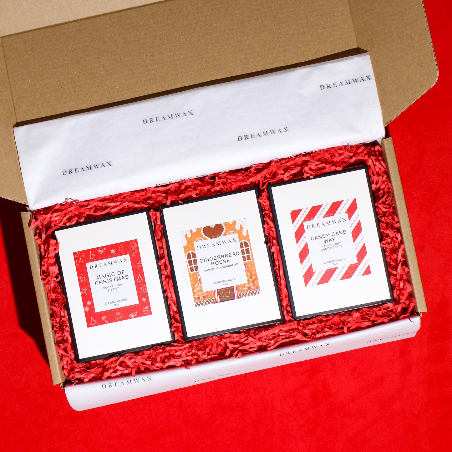 FESTIVE CHRISTMAS CANDLE TRIO GIFT BOX