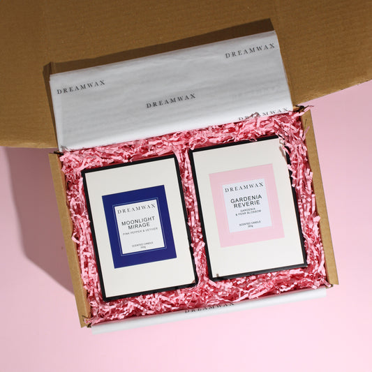 Pink Pepper & Vetiver and Gardenia & Pear Blossom Candle Duo Bundle Gift Set