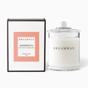 White Peach & Bergamot Scented Candle